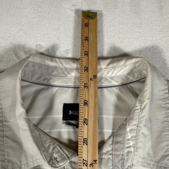 Marmot Shirt Men Size XXL Striped Short Sleeve Single Pocket Comfort For Life - Picture 7 of 11